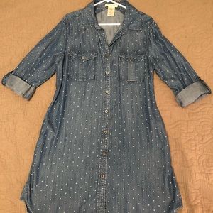 NWOT Polka dot jean dress